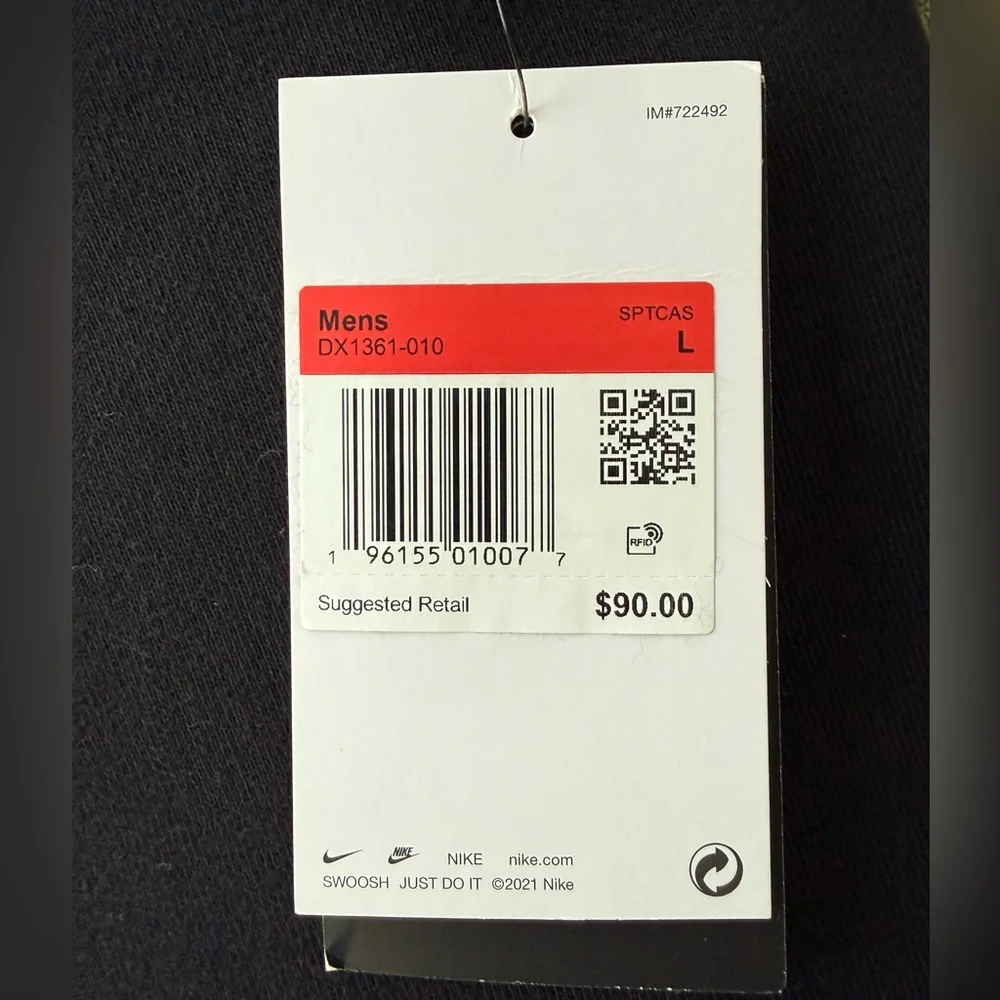 NWT Nike Men's Crewneck Sweater - Black - Picture 7 of 7